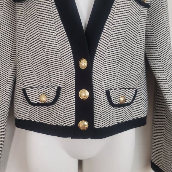 Express Jacket Medium White Black Old Money Classic Feminine Business Preppy - Picture 3 of 11
